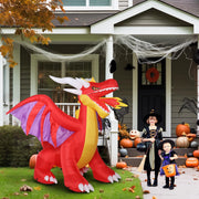 VINGLI 6/8/9/10FT Blow Up Scary Tree/Black Cat/Fire Dragon/Ghost Tree with Built-in LED Lights Halloween Inflatables Outdoor Decorations