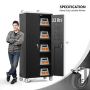 VINGLI 72 Inch Tall Metal Storage Cabinet with Locking Doors and 4 Adjustable Shelves Tool Cabinet with Pegboard