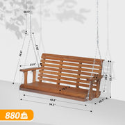 VINGLI Wooden Patio Swing Heavy Duty 880 LBS with Upgraded XL Size Seat Depth & Back Height Outdoor Porch Swing