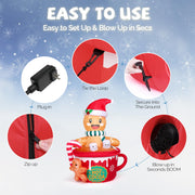 VINGLI 6ft Gingerbread Christmas Inflatable Outdoor Decoration