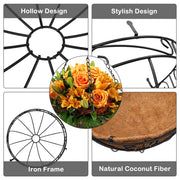 VINGLI 4 PCS Metal Round Hanging Planter Basket 10 Inch/ 12 Inch/ 14 Inch