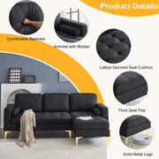 VINGLI 85.8" L-Shaped Sectional Couch Sofa with Deep Seat Modern Button