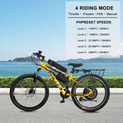 PEXMOR 26inch Electric Bike Conversion Kit Front/Rear Wheel E-Bike Conversion Kit