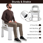 VINGLI Portable Toilet with Back & Handrail & Detachable Legs
