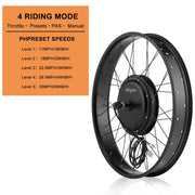 PEXMOR 26inch Electric Bike Conversion Kit Fat Front Wheel  Ebike Hub Motor Kit Upgrade 3 Mode Controller Wheel Kit