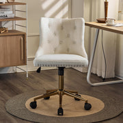 VINGLI AC101 Tufted Velvet Adjustable Rolling Home Office Chair with Wheels