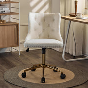 VINGLI Tufted Velvet Computer Chair with Wheels