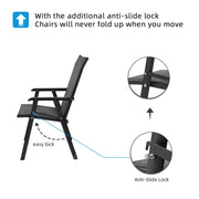 VINGLI Upgraded Portable Patio Folding Chair Black/ Grey/ Blue