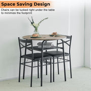 VINGLI 29.5" Small Dining Table Set 3 Piece Round Dining Set