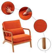 VINGLI AC105 Modern Accent Chair with Rubber Wood Frame and Lumbar Pillow