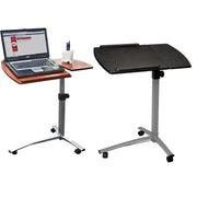 Vingli Home Office Mobile Lifting Computer Desk Height Adjustable Writing Table Workstation Black/Brown