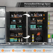 VINGLI 72 Inch Tall Metal Storage Cabinet with Locking Doors and 4 Adjustable Shelves Tool Cabinet with Pegboard