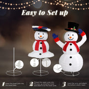 VINGLI 4/6 FT Lighted Christmas Snowman with LED Lights Ground Stakes for Outdoor Holiday Indoor Decor