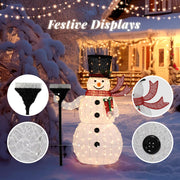 VINGLI Christmas Snowman Outdoor Decorations Pre-lit LED Lights Snowman with Broom/Birds