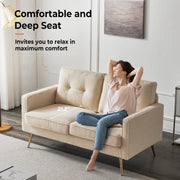 VINGLI LS103 56" Loveseat Sofa with Metal Legs Modern Upholstered Couch