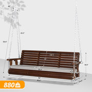 VINGLI 5FT Wooden Patio Porch Swing with Cushions 880lbs