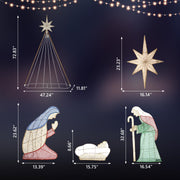 VINGLI 6FT Lighted Outdoor Nativity Scene for Christmas Family Yard Decoration