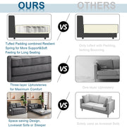 VINGLI LS104 80" Fabric Loveseat Sleeper Sofa with Storage Pocket