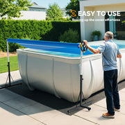 VINGLI 16 FT Pool Cover Reel Set for Aboveground with Adjustable Height