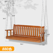 VINGLI 5FT Wooden Patio Porch Swing Upgraded 880lbs