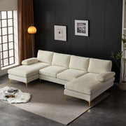 VINGLI SS105 110" Comfortable Chenille U-Shaped Sectional Sofa Couch
