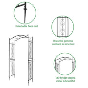 VINGLI Garden Arbor Arch for Climbing Plants Outdoor Garden Lawn Party Backyard Black