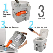 VINGLI Portable Camping Toilet w/Capacity Tank