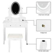 VINGLI Lighted Vanity Set Makeup Table with Mirror Dresser Desk