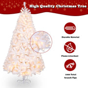 VINGLI 6ft Pre-lit Artificial Christmas Pine Tree with 250 Warm White Lights for Xmas Tree Holiday Party Decorations Green/White/Black/Pink