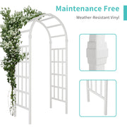 VINGLI Vinyl Garden Arbor PVC Wedding Arch White