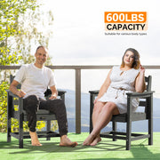 VINGLI All-Weather Patio Chairs Outdoor Dining Chairs with Curved Backrest