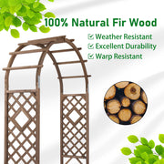 VINGLI 7FT Arch Backdrop Stand Wooden Garden Arbor Wedding Arch Wood Trellis for Plant Climbing