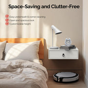 VINGLI Floating Nightstand Wall Mounted Wood Bedside Table Hanging Storage Stand White