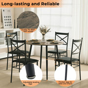 VINGLI 5-Piece Round Table and Chair Set Modern Dining Table and Chairs Set
