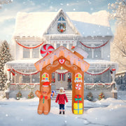 VINGLI 6ft Tall Christmas Gingerbread Archway Inflatable for Indoor Outdoor Garden Decor