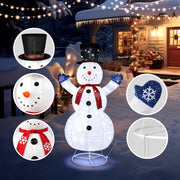 VINGLI 4/6 FT Lighted Christmas Snowman with LED Lights Ground Stakes for Outdoor Holiday Indoor Decor