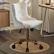 VINGLI AC101 Tufted Velvet Adjustable Rolling Home Office Chair with Wheels