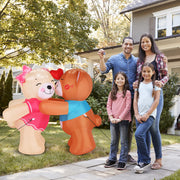 VINGLI 4 FT Valentine's Day Inflatable Kiss Couple Bear LED Blow Up Lighted Decoration