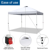 VINGLI 10 x 10 Pop Up Canopy Outdoor Canopy Tent with Carry Bag and Sandbags White/Black