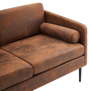 VINGLI 2 Seat Mid Century Club Armchair with Overstuffed