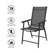 VINGLI Upgraded Portable Patio Folding Chair Black/ Grey/ Blue