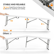 VINGLI Portable 6ft Plastic Folding Bench
