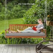 VINGLI 6FT Porch Swing Daybed 880Ibs Pine Wood Patio Hanging Swing with Cushions