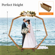 VINGLI 7/7.2FT Wooden Wedding Arbor Wedding Ceremony Backdrop Arch