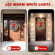 VINGLI Prelit Christmas Wreath Artificial Xmas Wreath with Lights