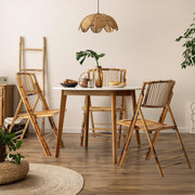 VINGLI Bamboo Chair Wooden Patio Foldable Chairs