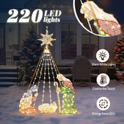 VINGLI 6ft Lighted Outdoor Nativity Scene Nativity Sets for Christmas Holy Family Yard Decoration