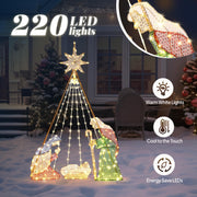 VINGLI 6FT Lighted Outdoor Nativity Scene for Christmas Family Yard Decoration