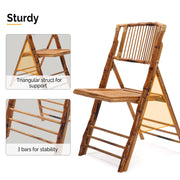 VINGLI Bamboo Folding Chair Foldable Dining Chairs Natural