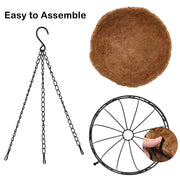 VINGLI 4 PCS Metal Round Hanging Planter Basket 10 Inch/ 12 Inch/ 14 Inch